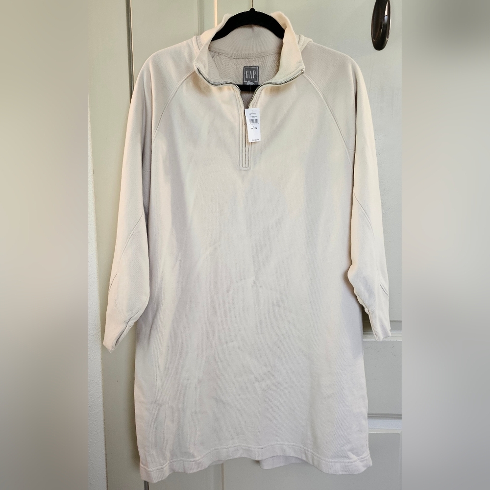 GAP Womens Cream Sweatshirt Dress